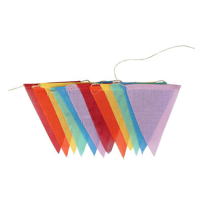 

12 Flags Linen Bunting Pennant Flag Garland Wedding Birthday Party Decor