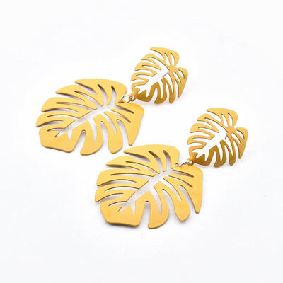 

Korean Earrings Metal Openwork Leaves Dangle Drop Earrings For Women Geometric Statement Earings Fashion Jewelry 2019 Oorbellen