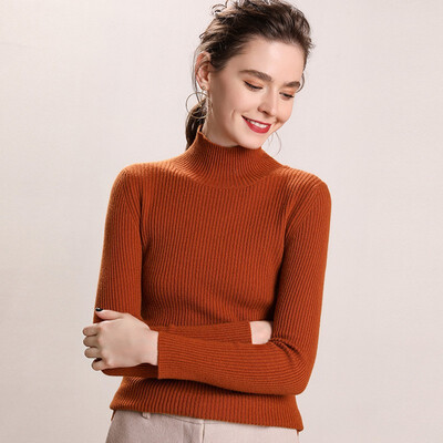 

QIANMUCHUN Womens Cashmere Bottoming Shirt Fashion woolen sweater 5874