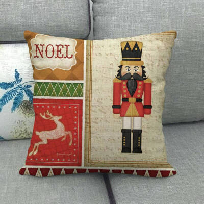 

18X18&quot Merry Christmas Liene Pillowcase Xmas Gift Designed Throw Pillow Case Cover Cushion Home Sofa Decor