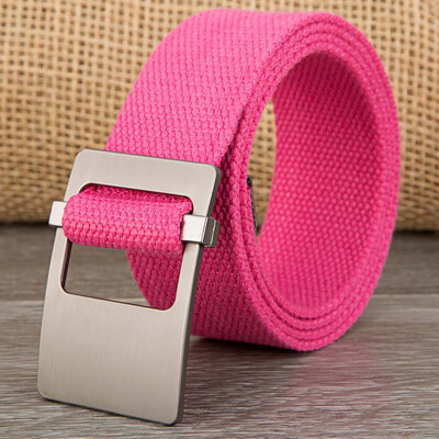 

Fashion solid color Canvas belt high quality Alloy Ring buckle Men belt casual weaving Canvas Men&Women belt
