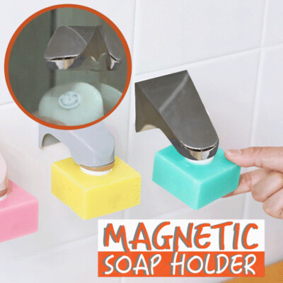 

〖Follure〗Magnetic Soap Holder Strong Suction Cup Soap Box Steel Soap Box Soap Tray