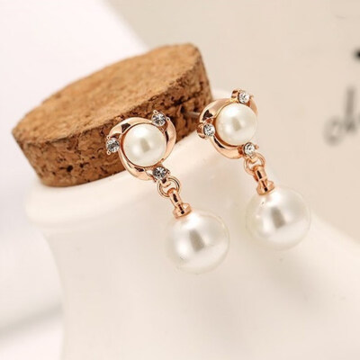 

EK621 New Personality Crystal Earrings High Quality Wild Rhinestones Imitation Pearl Earrings For Women Stud Earrings Brincos