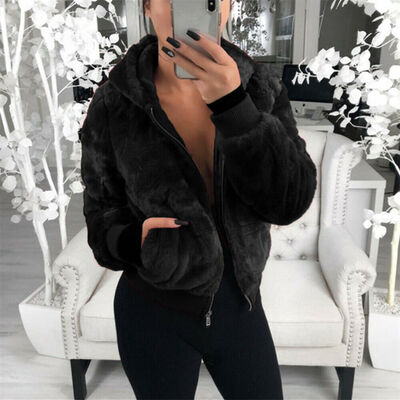 

Women Winter Teddy Bear Fluffy Short Coat Fleece Fur Jacket Outerwear Casual Top