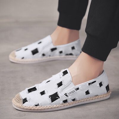 

Mens shoes Summer fisherman lazy foot canvas beans tide shoes hole leisure flax autumn old Beijing cloth shoes