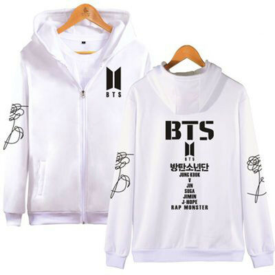 

Love Yourself KPOP BTS Bangtan Boys Sweatshirt Zip Hoodie Pocket Jacket Unisex