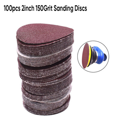 

100x 50mm 2 Zoll Schleifscheiben Pad-Klett-Schleifpapier 150Körnung Für Sander