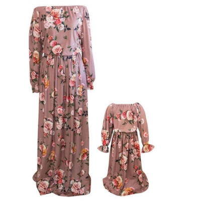 

Family Dress Mother&Daughter Matching Floral Womens Girls Long Maxi Dresses