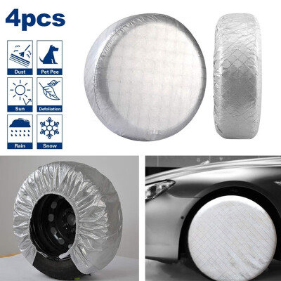 

4PCS Wheel Tire Covers Waterproof Dustproof Sun Rain Snow Protector Truck Trailer RV Camper Motorhome Tire Covers