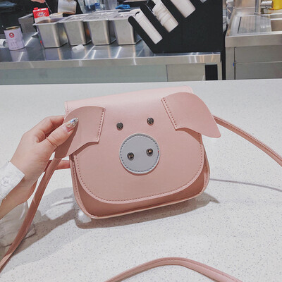 

2019 new cartoon cute bag female foreign funny piglet crossbody fashion wild cute shoulder bag