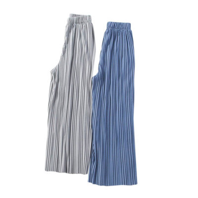 

Hot Sale Women High Waist Chiffon Trousers Pants Loose Casual Style Solid Color Pants Wide Leg Pants