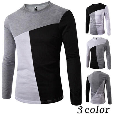 

Men&39s Muscle Tops Blouse Crew Neck Long Sleeve T-shirt size  M L XL XXL