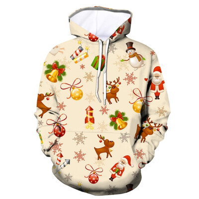 

Toponeto Mens Casual Christmas Funny 3D Print Party Long Sleeve Hoodie Top Blouse Coat