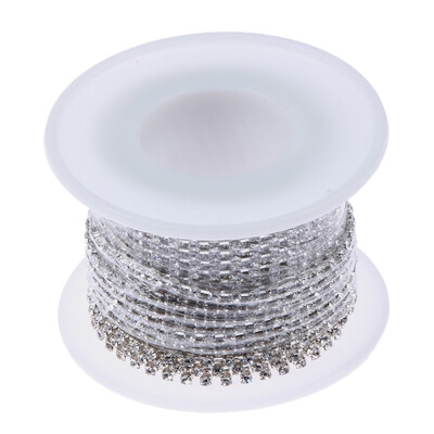

10yardsroll clear crystal SS6 SS122mm 3mm silver base Apparel Sewing sty