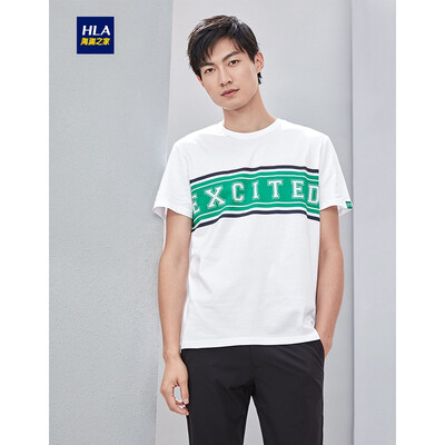 

HLA Haishu House Short Sleeve T-Shirt Male 2019 Summer New Simple Round Collar Youth Sports Short T Mens HNTBJ2R242A White White Inlay Q2 17088A48