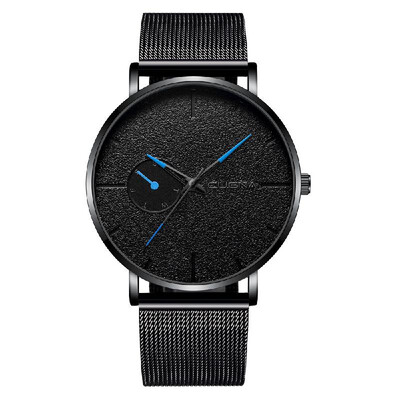 

CUENA Men Women Fashion Simple Sport Stainless Steel Mesh Band Watch Couples Casual Business Quartz Watch