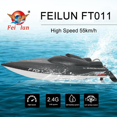 

Feilun FT011 RC Boat 24G 55kmh Brushless High Speed RC Racing Boat with Water Cooling Flipped Self-righting Function