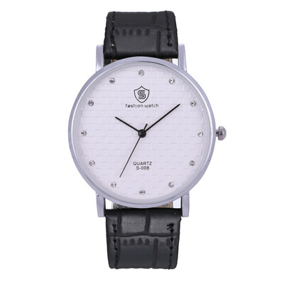 

New casual fashion business mens belt watch stone