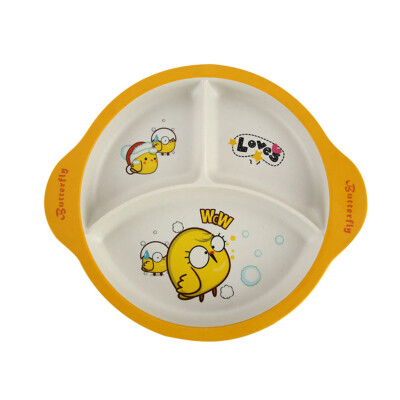 

Toponeto Bamboo fiber childrens cartoon Plate environmental protection baby cutlery