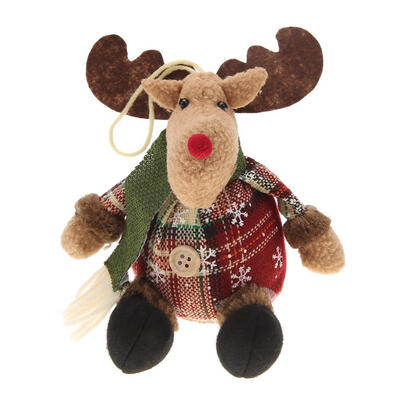 

British Lovely Christmas Plaid Doll Hang Pendant Xmas Tree Ornament Decor