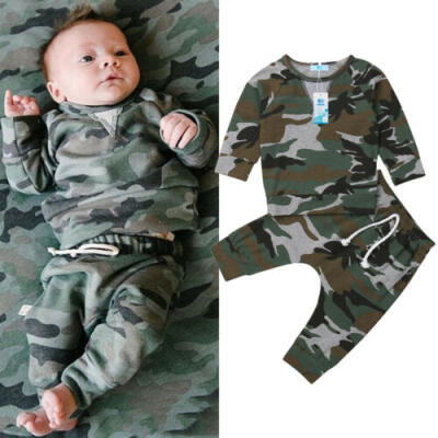 

Newborn Kids Baby Boy Girl Camouflage Clothes Tops T-shirtPants Leggings Outfit