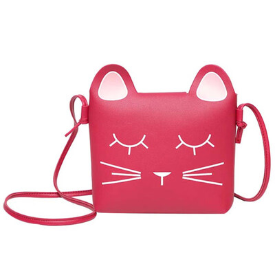 

Women Cute Cat Shaped Faux Leather Small Crossbody Shoulder Bag Phone Holder