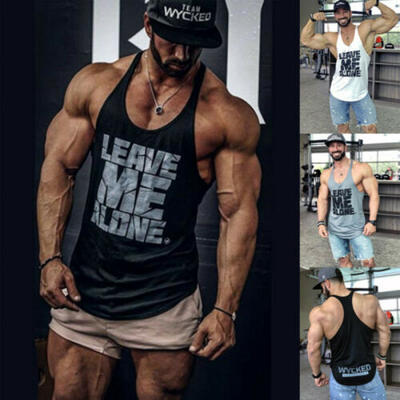 

Gym Mens Muscle Sleeveless Tank Top T-Shirt Bodybuilding Sport Fitness Vest US