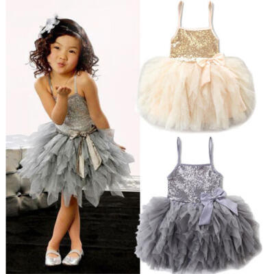 

Kids Girls Lace Tulle Bowknot Tutu Dress Wedding Pageant Princess Party Monhyu