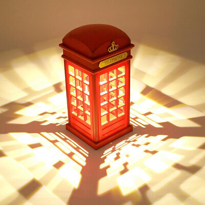 

British retro phone booth night light touch touch adjustment brightness rechargeable bedroom bedside LED night light