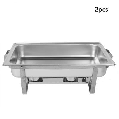 

Greensen 2PCS 9L Stainless Steel Rectangular Chafing Dish with Pan Alcohol Furnace for Buffet Catering