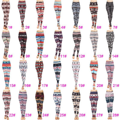 

Women Leggings Christmas Print Skinny Trousers Casual Tights Stretch Slim High Waist Stirrup Leggings Fitness Pants