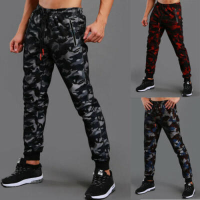 

US Men Joggers Workout Gyms Camo Pants Camouflage Sweatpants Skinny Trousers