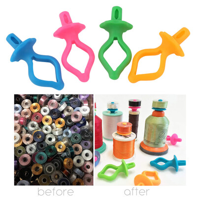 

Toponeto 48PC Color Silicone Thread Clips Bobbin Holders Clips Clamps Tool