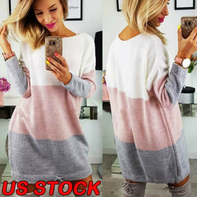 

Oversized Women Long Sleeve Knit Cardigan Jumper Tops Loose Casual Sweater Dress