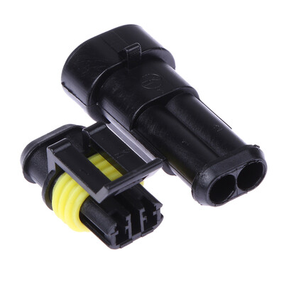 

5 Sets 2 Pin Car Waterproof Wire Connector HID Plug 15mm Terminals 18 AWG
