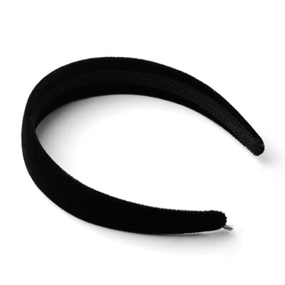 

Plastic Hair Bands with Velvet Cloth Covered Black 110mm