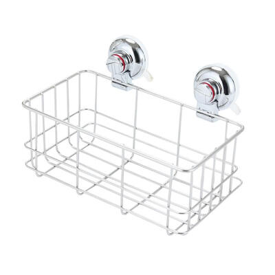 

Stainless Steel Bathroom Storage Rack Strong Suction Cup Traceless Shelf