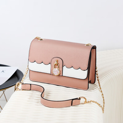 

Summer Little Girl Tide Coloured Single Shoulder Bag Korean version Baitao Slant Bag Fashion Lock Small Square Bag