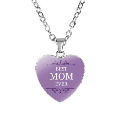 

1 Pcs Mom Love Heart Necklace Jewelry Pendant Mothers Day Mother Birthday Gift