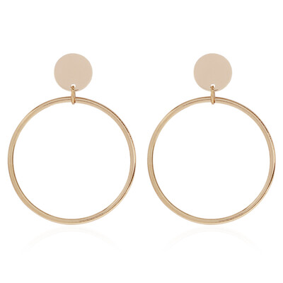 

Alloy Dangle Stud Earrings Ring Golden 53x40mm