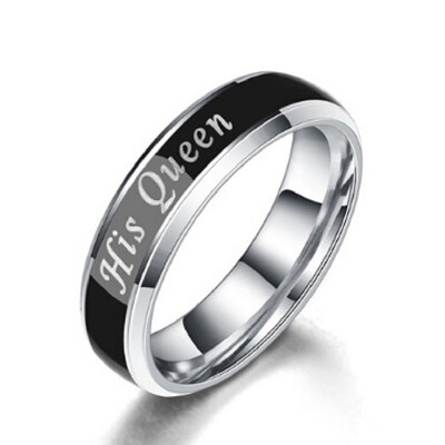 

Fashion Chameleon Couple Rings Change Color with Temperature Printed Titanium Steel Lovers Rings