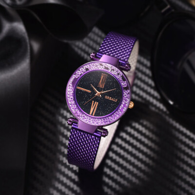 

RM Fashion Luxury Diamond Star Watch Dial Plastic Strap Womens Quartz Watch