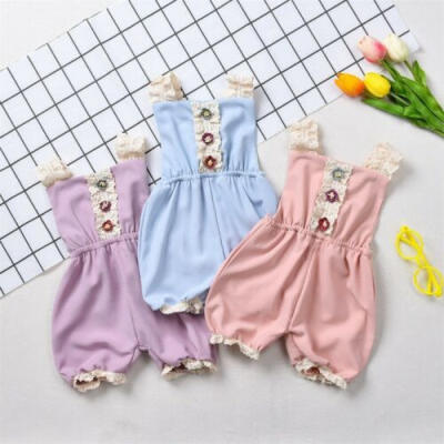 

US Cute Newborn Baby Girl Sleeveless Romper Bodysuit Jumpsuit Playsuit Outfit