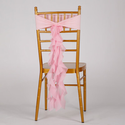 

Chair Sash Bow Flounce Elastic Chair Ribbon Back Tie Bands for Wedding Party Ceremony Banquet