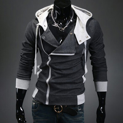 

Men Slim Fit Sweatshirt Pullover Zip Up Casual Hoodie Hooded Sweater Coat Jacket