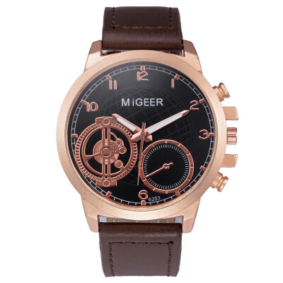 

Gobestart MIGEER High-End Fashion Mens Stainless Steel Watch Analog Alloy Quartz Watch