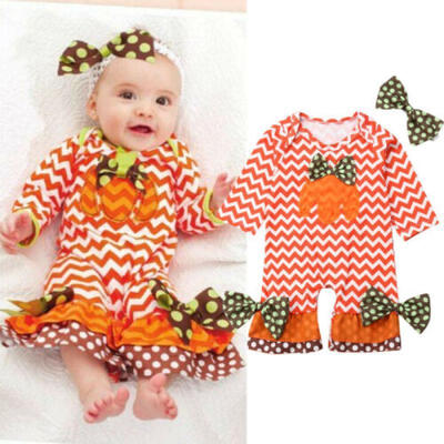 

Newborn Baby Girl Romper Jumpsuit Bodysuit Bell Bottom Pants Outfit Clothes US