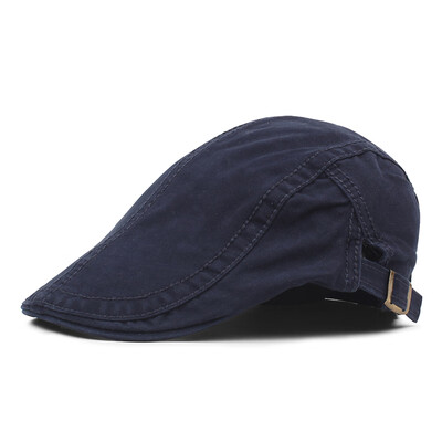 

Vintage Men Women Plain Peaked Cap Casquette Breathable Cotton Beret Newsboy Hat Cabbie Headwear