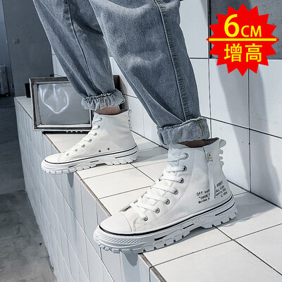 

Mens shoes fall casual high - profile canvas board shoes with the same high - fashion shoes