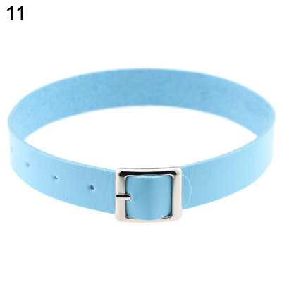 

Women Vintage Faux Leather Choker Short Necklace Buckle Collar Punk Jewelry